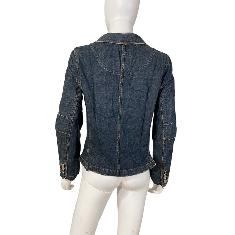 Isaac Mizrahi Blue Denim Jacket One Button Size M - Picture 5 of 9